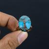 Tree Of Life Aqua Chalcedony Gemstone Copper Wire Wrapped Handmade Jewelry Ring For Gift All Size