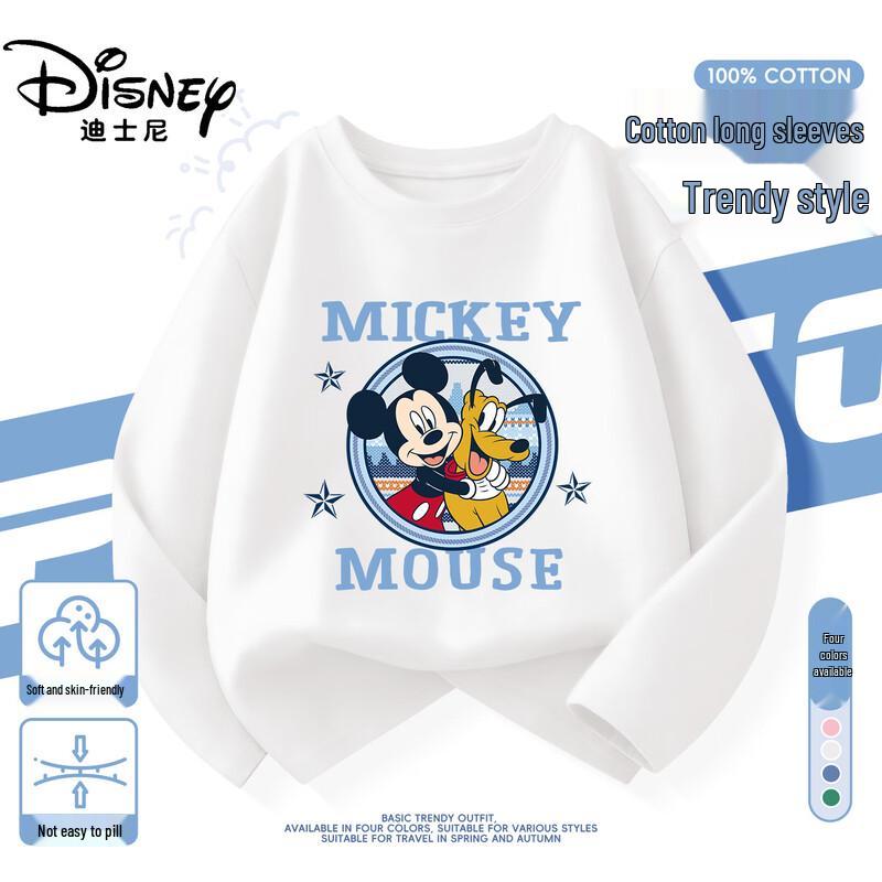 Disney Детская футболка с длинным рукавом из чистого хлопка