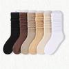 6 пар толстых и теплых однотонных носков на осень и зиму, простые удобные носки для экипажа