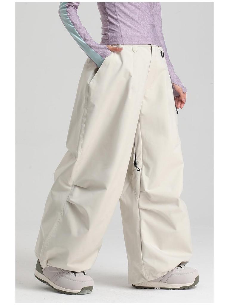 New Unisex Windproof Waterproof Ski Pants - Warm, Solid Color, Loose Fit for Outdoor Snowboarding