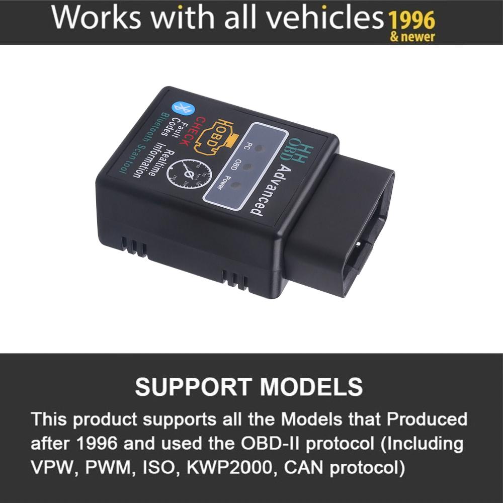 Elm327 Bluetooth OBD2 V1.5 Elm 327 V 1.5 OBD 2 Автомобильный диагностический инструмент сканер Мини Elm-327 Адаптер OBDII Автодиагностический инструмент