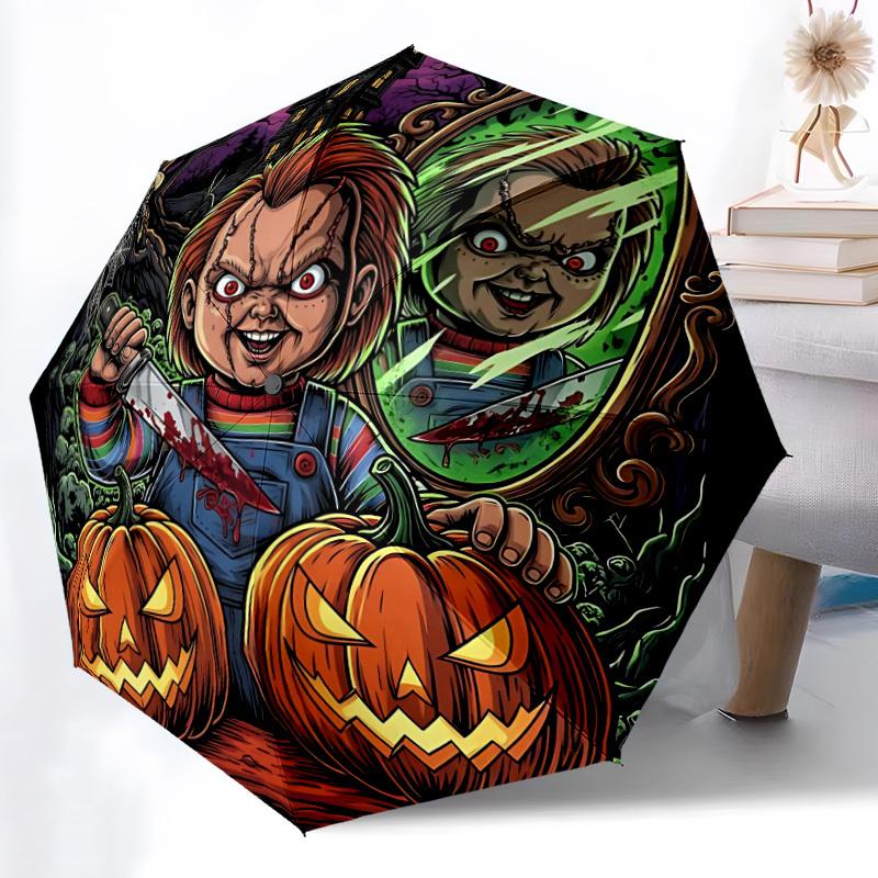 1 шт. Зонт-трость Chucky с автоматическим открытием/закрытием, Складной зонт, Портативный компактный дорожный зонт, Подарок для мужчин и женщин y10