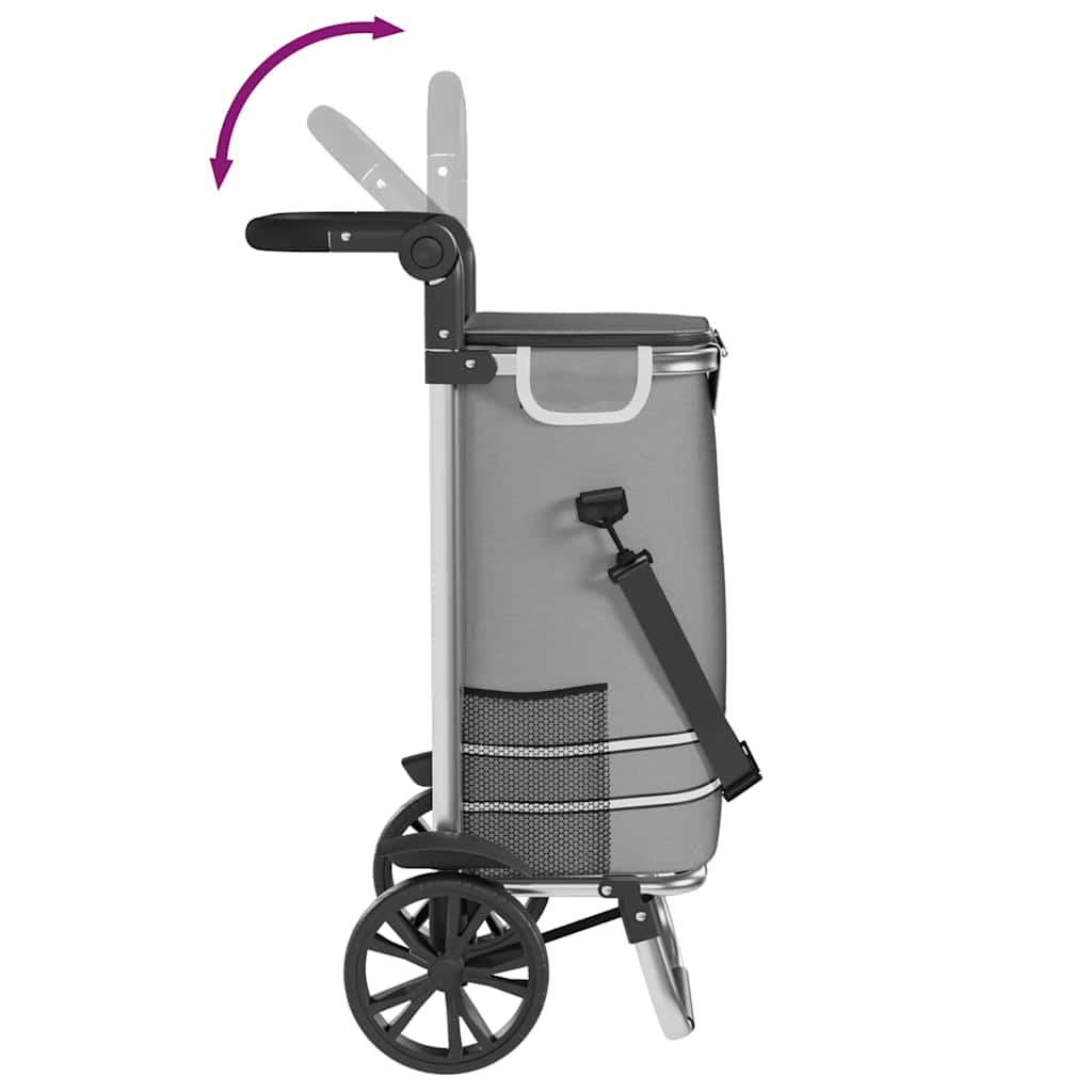 Shopping Trolley Gray 36.5 x 46.5 x 100.5 cm Oxford Fabric