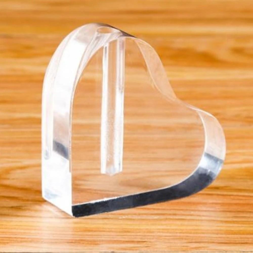 Acrylic Rose Base Clear Rose Heart Shaped Base Creative Flower Seat Desktop Ornament Vase