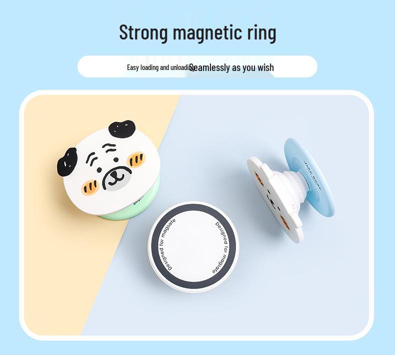 Authentic Self-Deprecating Bear Magnetic Phone Holder - Cute Cartoon Desktop Stand for Universal Use