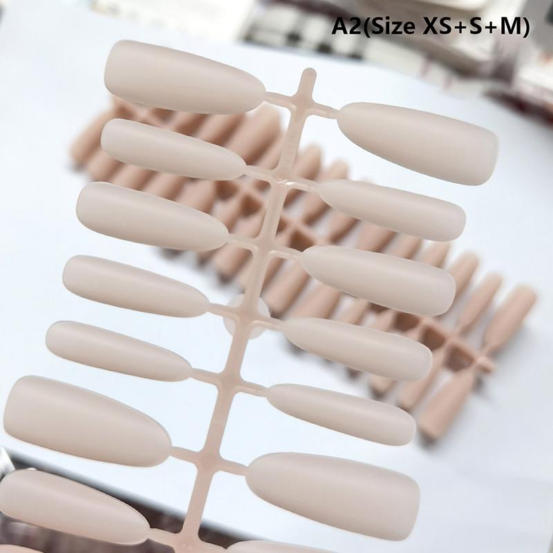 30Pcs Women Solid Color Fake Nails Medium-Long Nails Detachable Wearable Full Cover Manicure Press-On Nails