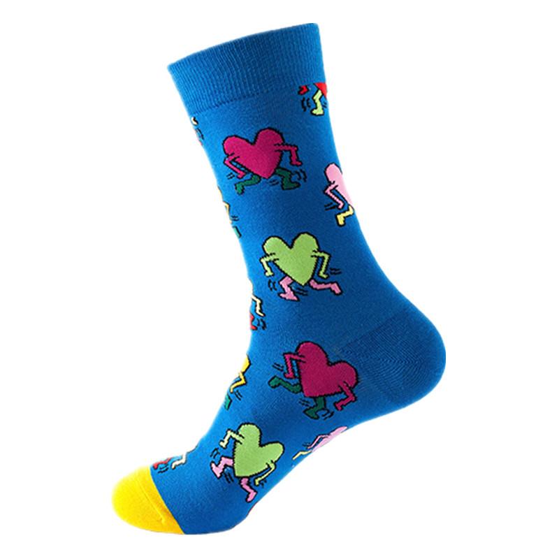 46 моделей хлопковых модных геометрических деловых мужских счастливых носков унисекс для мальчиков гребенные хип-хоп уличные скейтборды смешные высокие носки