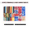 678PCS Terminals & Heat-shrink Tube Kit Car Cable Wire Electrical Set 350pcs Terminals Connectors +
