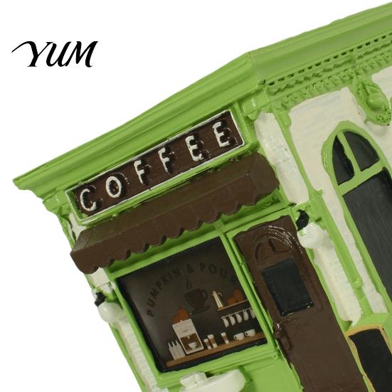 Detailed Miniature Decor Retro Bookstore Candle Holder, Resin Coffee House Stand, or Book Style Ornament Lovers Gift, Tabletop for Home Table