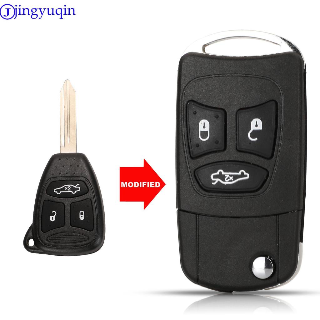 Jingyuqin Modified Entry 3/4 Button Flip складной чехол для дистанционного ключа от машины для Chrysler Town Country Dodge Grand Caravan Jeep