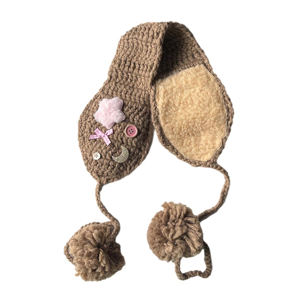 Ветронепродуваемые вязаные крючком наушники с аппликациями в виде звезд и луны, привлекательная грелка для ушей для взрослых, сохраняющая уши в тепле, принадлежности для холодной погоды