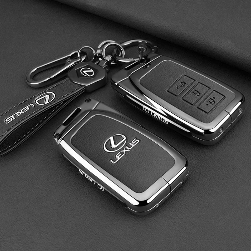 DMTZ1 Zinc Alloy Leather Key Case Shell Buckle Special Car Key Cover for Lexus NX 200 NX300H RX 350 450H ES 350 ES 300h Accessories