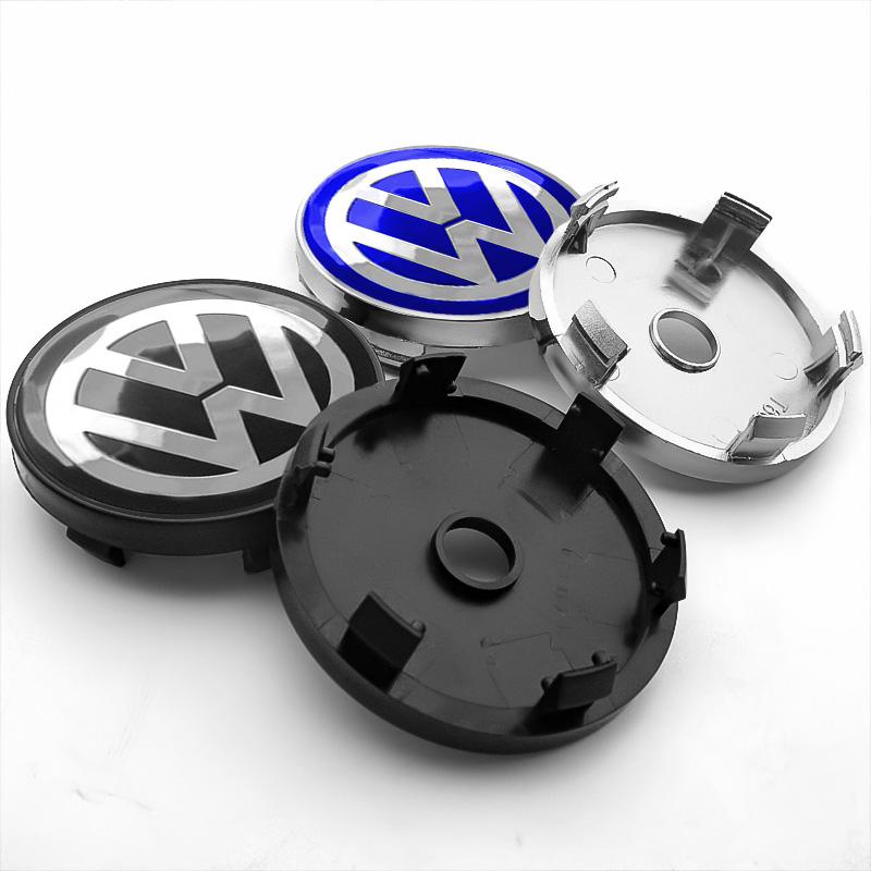 For VolkswagenMK6 4Pc 55mm 56mm 60mm 65mm Car Wheel Center Hub Cap Rim Cover Stickers For Volkswagen VW GTI R-Line R Polo T5 Golf Passat Scirocco