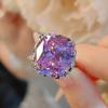 Легкая роскошь кольцо Papalacha огранки «Ледяной цветок» инкрустированное фиолетовым литием и высокоуглеродистым бриллиантом, открытое, милое, модное, ретро, темпераментное, женское