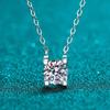 New 925 Sterling Silver Moissanite Necklace for Women Classic New Bull Head Seiko D Color 1 Carat Pendant Diamond Jewelry