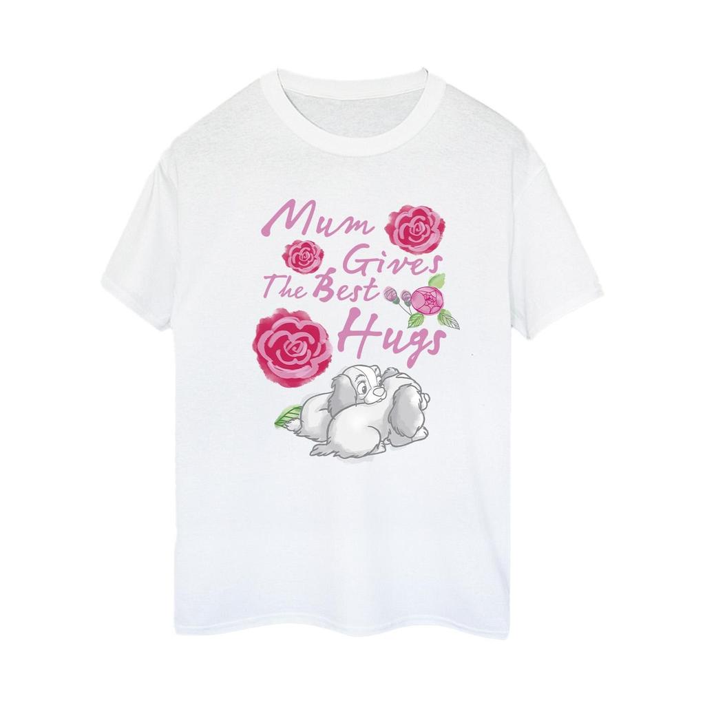 Disney Womens/Ladies Lady And The Tramp Mum Hugs Cotton Boyfriend T-Shirt