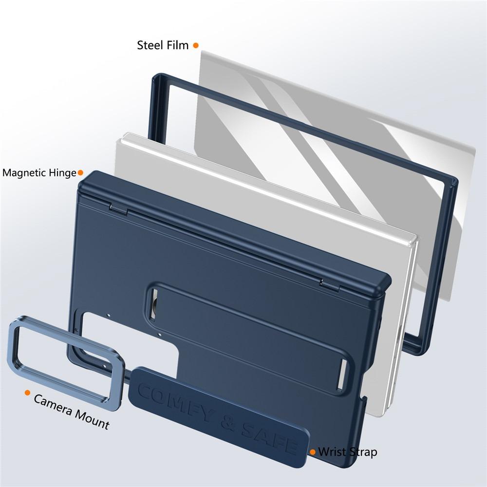 For Samsung Galaxy Z Fold 8 Ultra 7 6 5 4 3 Wristband Camera Holder Magnetic Hinge Protection Hard Cover Screen Glass Stand Case