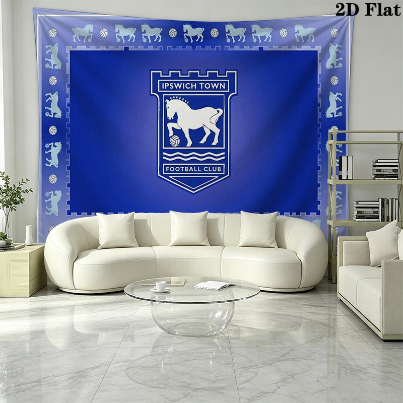 Ipswich Town FC Wall Tapestry Aesthetic Wall Hanging Printed Fabric Blanket Decorative Tapestries for Bedroom Living Room Home Decor