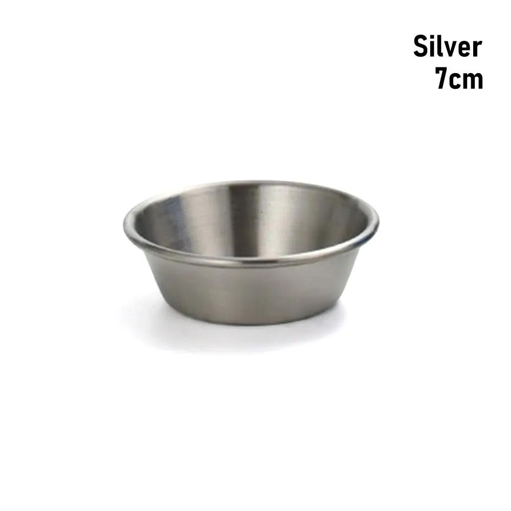 1Pcs Mini Sushi Dipping Sauce Dishes 304 Stainless Steel Bowl Sauce Plate Individual 7/8/10/11cm Seasoning Tray
