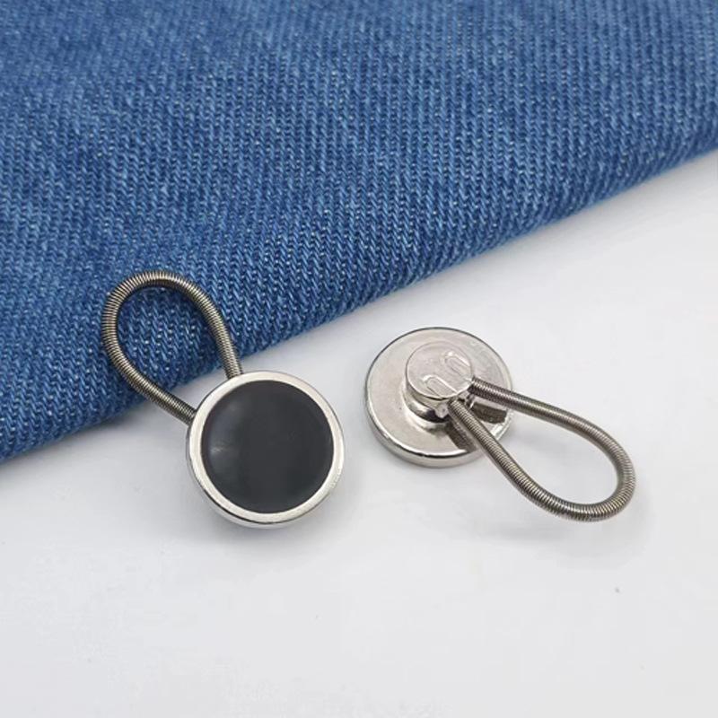 2/6 Pcs 10mm Metal Collar Buttons Extenders Elastic Button Extender Neck Extenders for Women & Men Jeans Skirt Shirt Dress Coat