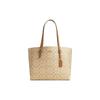 Mollie Classic Monogram Сумка-тоут с центральным отделением на молнии из покрытого холста и кожи Женская сумка-тоут Светло-хаки 1665-IMNLJ