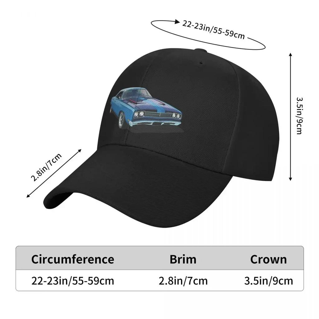 1969 Plymouth Roadrunner in blue Baseball Cap dad hat fishing caps Unisex Luxury Hat Golf Women Unisex's