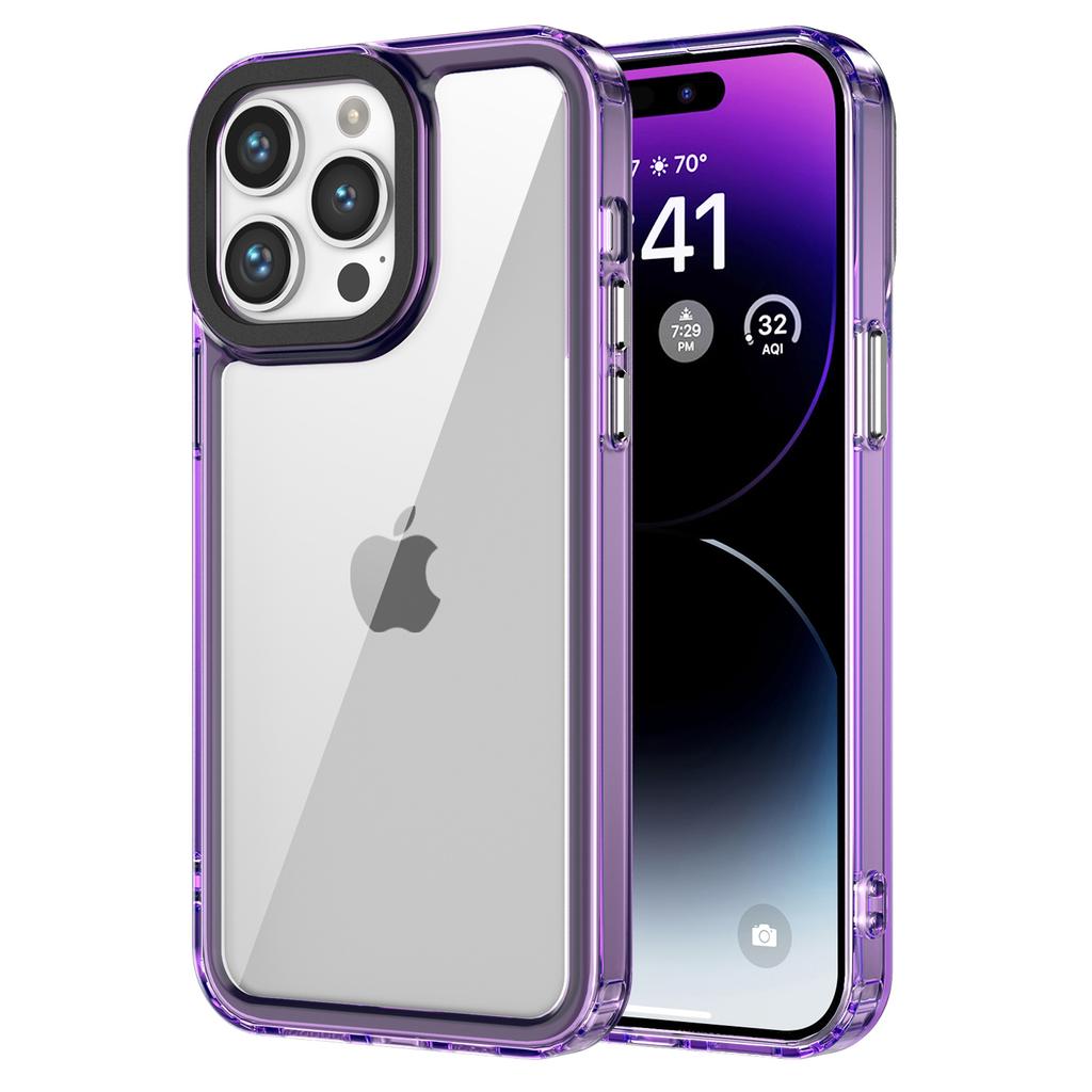 Luxury Crystal HD Transparent Hard Acrylic Armor Phone Case for IPhone 15 14 13 12 11 Pro Max Soft Bumper Shockproof Back Cover