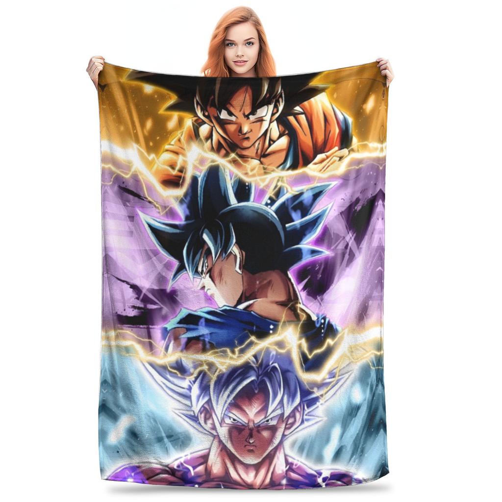 Dragon Ball Z фланелевые пледы японское мультяшное одеяло для постельного белья автомобильное супер теплое покрывало