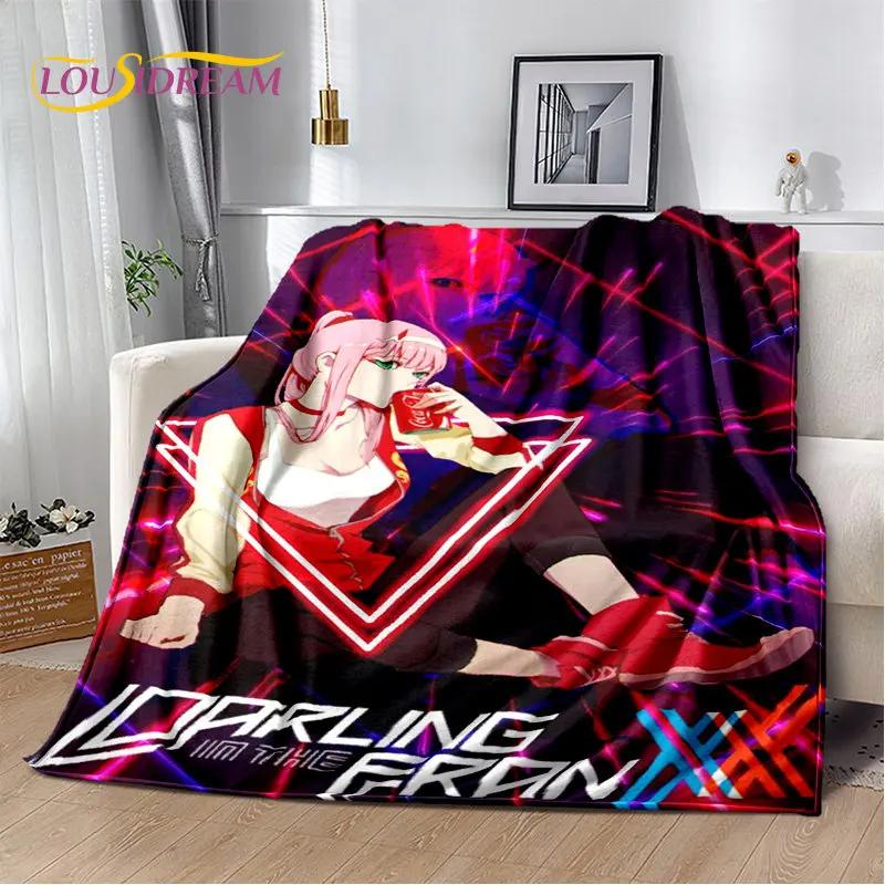 Мягкое плюшевое одеяло Zero Two DARLING In The FRANXX, фланелевое одеяло для гостиной, спальни, кровати, дивана, чехол для пикника, 3D
