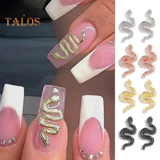 60Pcs/Box Snake Nail Charms with Rhinestones Elegant And Fashionable Nail Art Accessories for Women And Girls