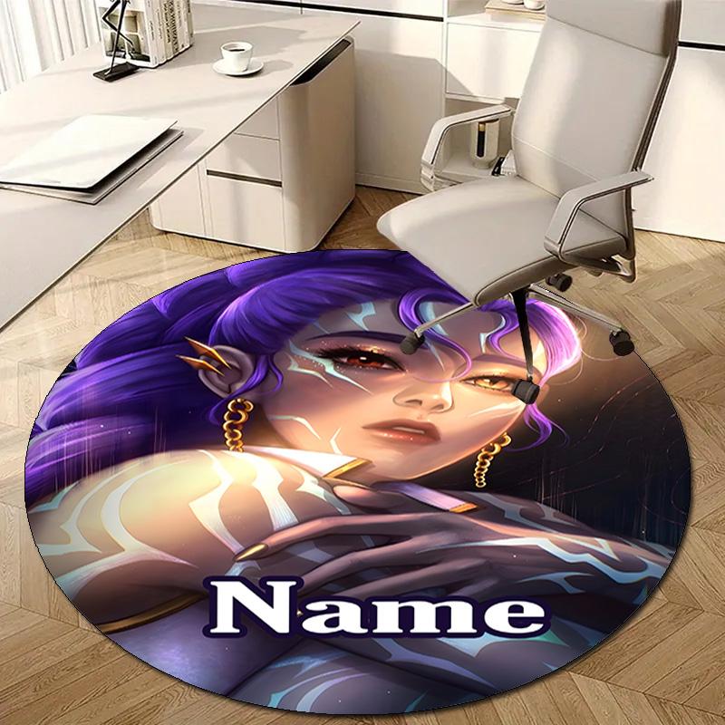 Personalized K-KPop Demon Hunters Round Chair Office Rug - Perfect for Mat, Office Chair & More - Ideal Gift for Birthdays and Holidays