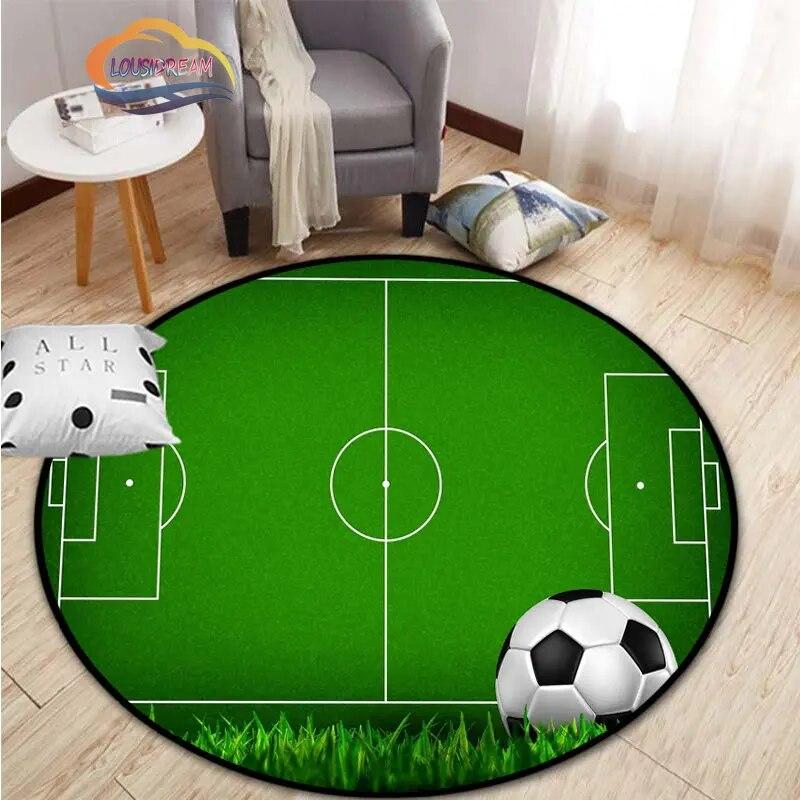 Ковер с изображением футбола, украшение для гостиной, круглая кровать, стул, коврик для дома, входная дверь, дети