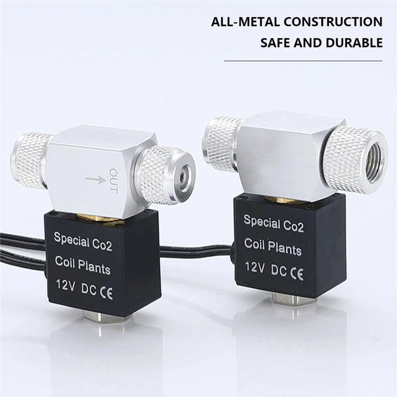 A25F-CO2 Solenoid Valve 12V For Aquarium Automatic Control Double Head Regulator Waterproof Low Temperature For Fish Tank