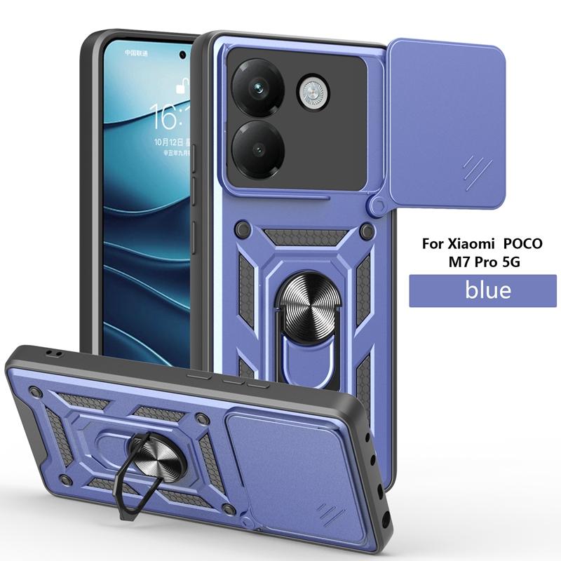 Для POCO M7 Pro 5G Чехол Бронированный Ударопрочный Магнитное Кольцо Подставка Держатель Чехол Для Xiaomi POCO M7 Pro M7Pro 5G Coque