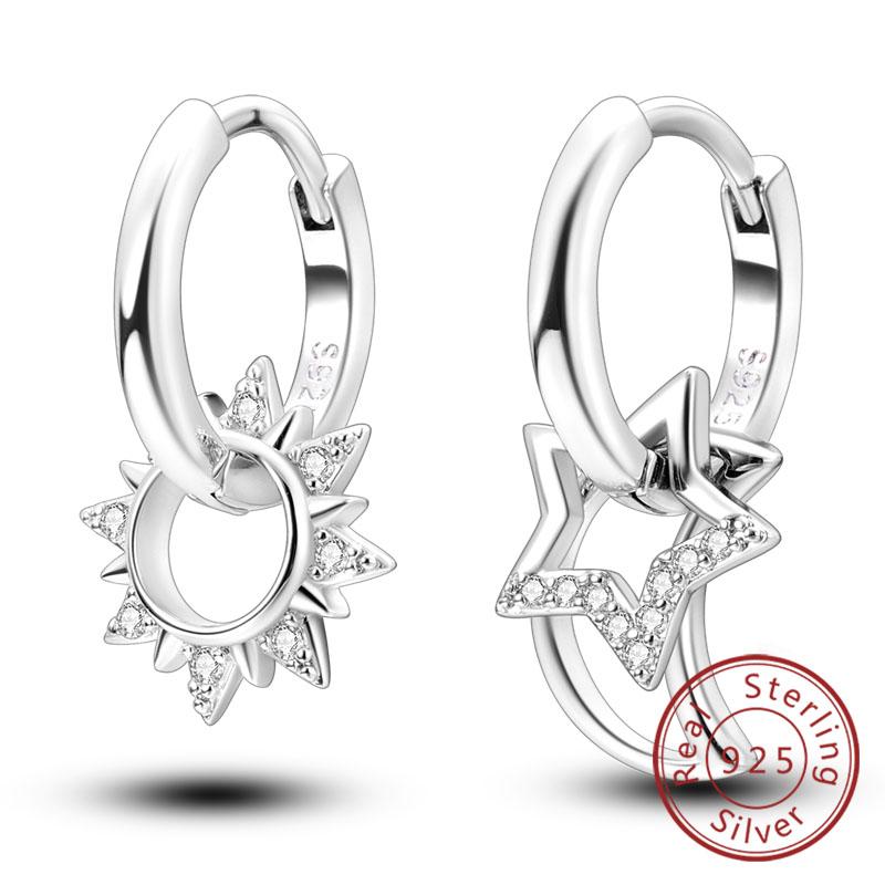 S Медные серьги-кольца Сверкающая звезда луна U Серьги в форме сердца бабочки для женщин для вечеринки свадьбы ювелирные изделия