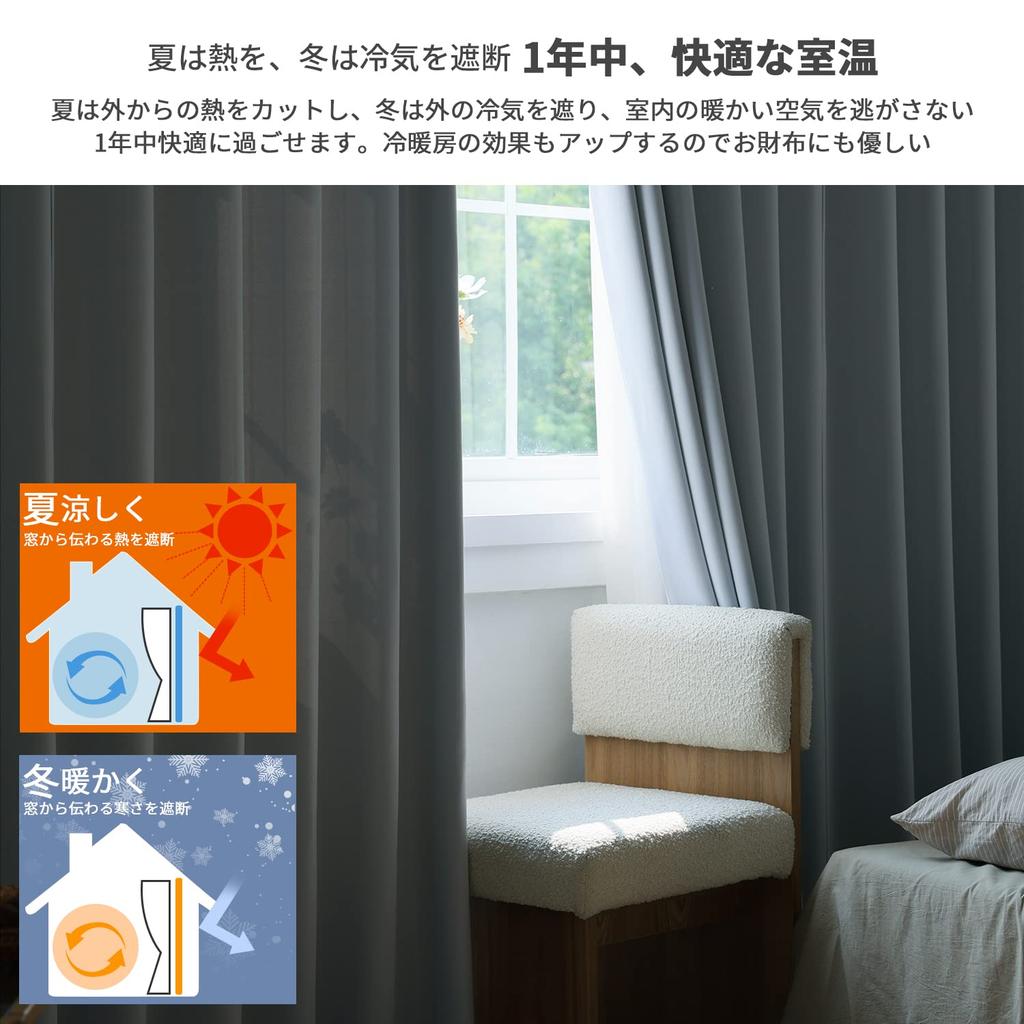 AZRA Комплект Блэкаут Вертикальный Холодный Однотонный Уровень 1 Подходит для Спален и Гостиных 2 Шторы и 2 Кружевные Шторы Ширина 100см х Длина Шторы, 4,