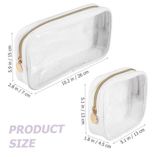 No-brand item 2 pieces wash bag cosmetic womens pouch supplement travel supplies items storage toiletry nylon white