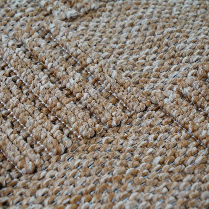 Tapis damier aspect jute intérieur extérieur beige 120x160