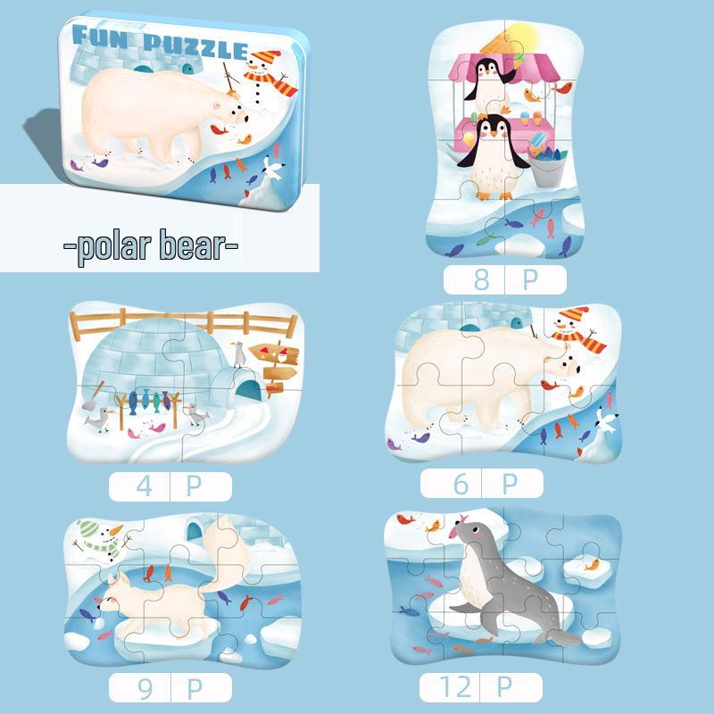 Подарочная коробка с пазлом для малышей и детей ясельного возраста с животными: Развивающая когнитивная игрушка для раннего обучения