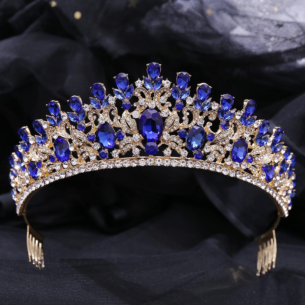 Wedding Hair Accessories Headband Forest Leaf Inlaid with Green Crystal Baroque Style Bridal Crown Hair Comb