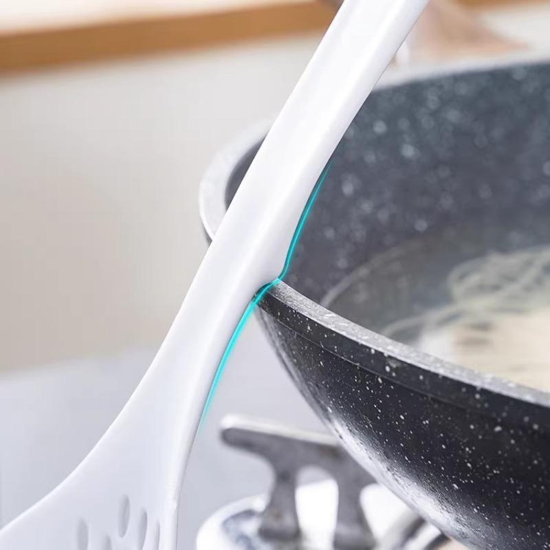 Большой дуршлаг с удлиненной ручкой, пластиковый фильтр для воды, для слива воды на кухне, термостойкий, ложка для вычерпывания пельменей и лапши