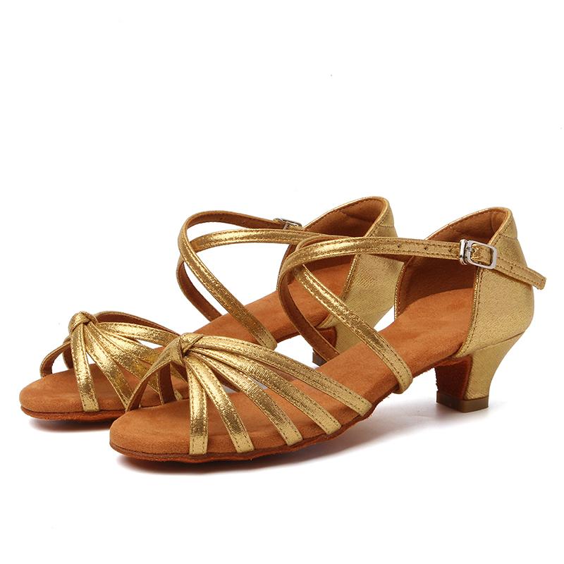 Женская обувь для латиноамериканских танцев для детей, мягкая подошва, обувь для бальных танцев, обувь для сальсы и чачи, каблук 4 см