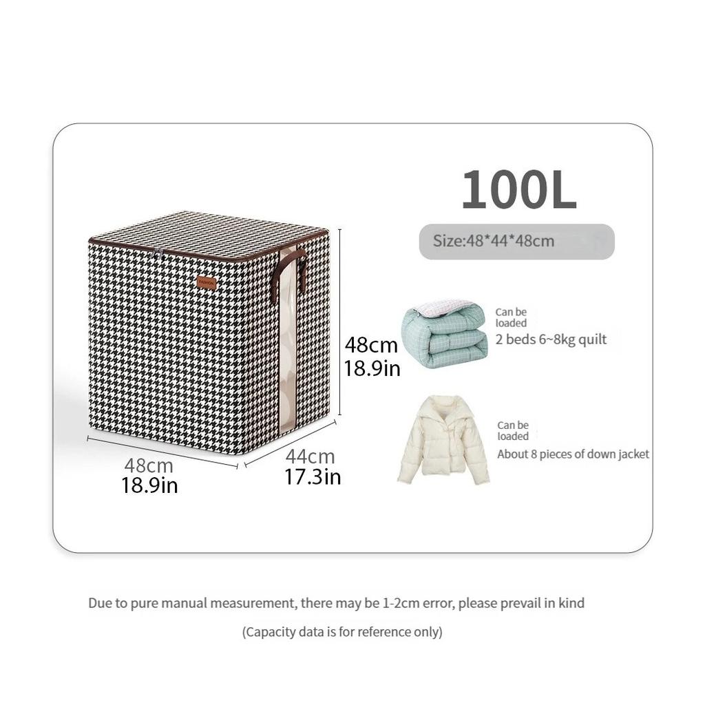 Складной ящик для хранения одеял большой емкости с видимым пылезащитным мешком Ящик для хранения одеял Пылезащитные органайзеры Нетканая сумка для экономии места в гардеробе