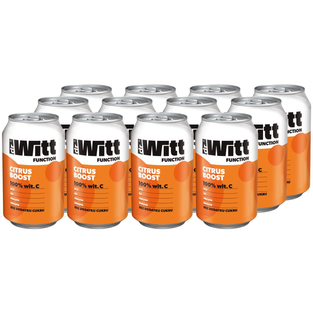 Dr Witt Function Citrus Boost Gazowany napój owocowy o smaku cytrynowym 330 ml X 12 sztuk