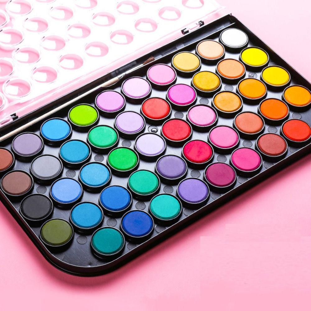 Набор акварельных красок 48 цветов, палитра акварельных красок для начинающих, набор кистей для взрослых