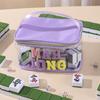 Mahjong Transparent Cosmetic Travel Bag, Wet & Dry Separation, Large Capacity Wash Bag