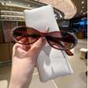 New Elliptical Small Frame Sunglasses Fashion Women's Sun Shading Travel Purple Diamond Studded Eyeglasses UV400