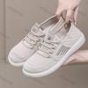 Women's Casual Shoes 2025 Spring New Mesh Breathable Cross Tied Flats Comfortable Lightweight Soft Sole Vulcanized Shoes