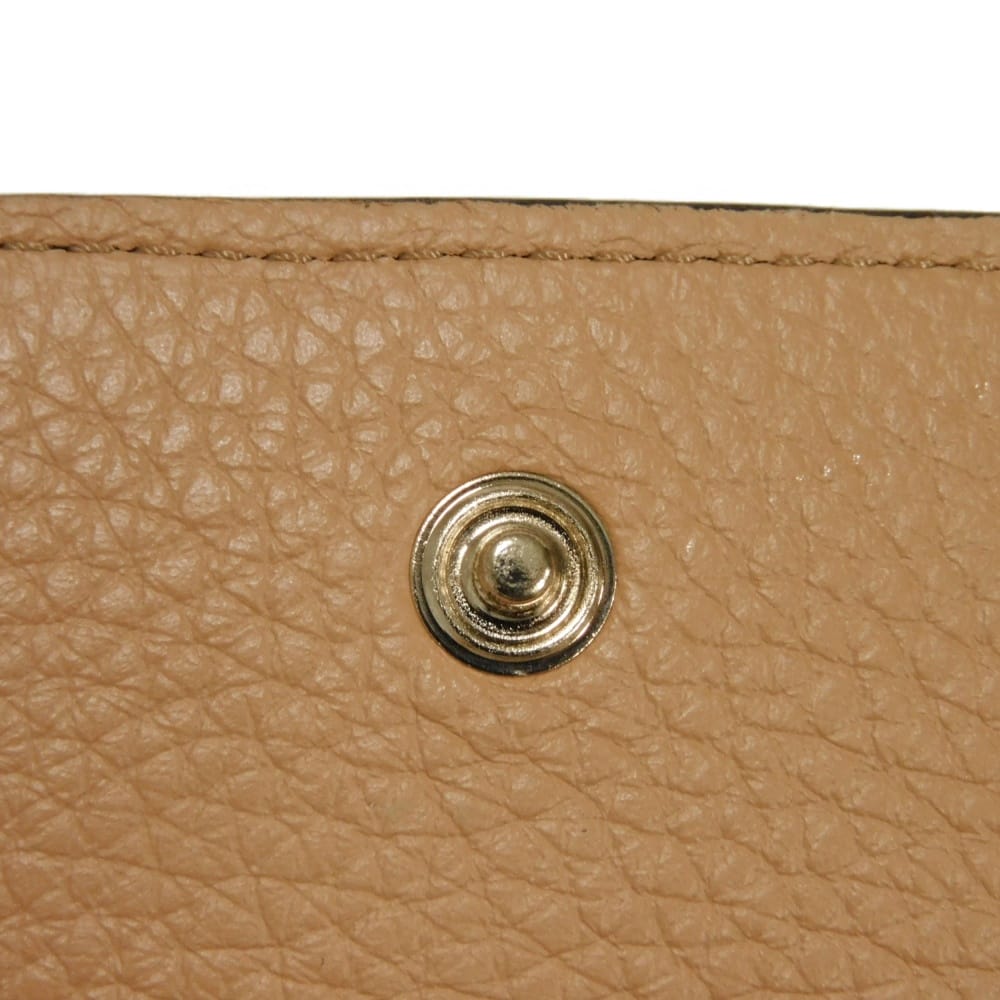 Used 9656 Alphabet Card Holder CHC21WP015F57 7946 Current Pastel Unused Logo Medal Charm Muted Brown Women's from Japan