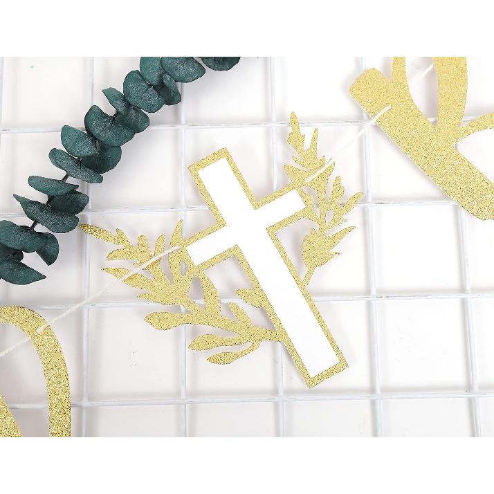 Украшения 'Бог в помощь' - Баннеры, Гирлянды и Фон для Крещения и Первого Причастия для Мальчика/Девочки